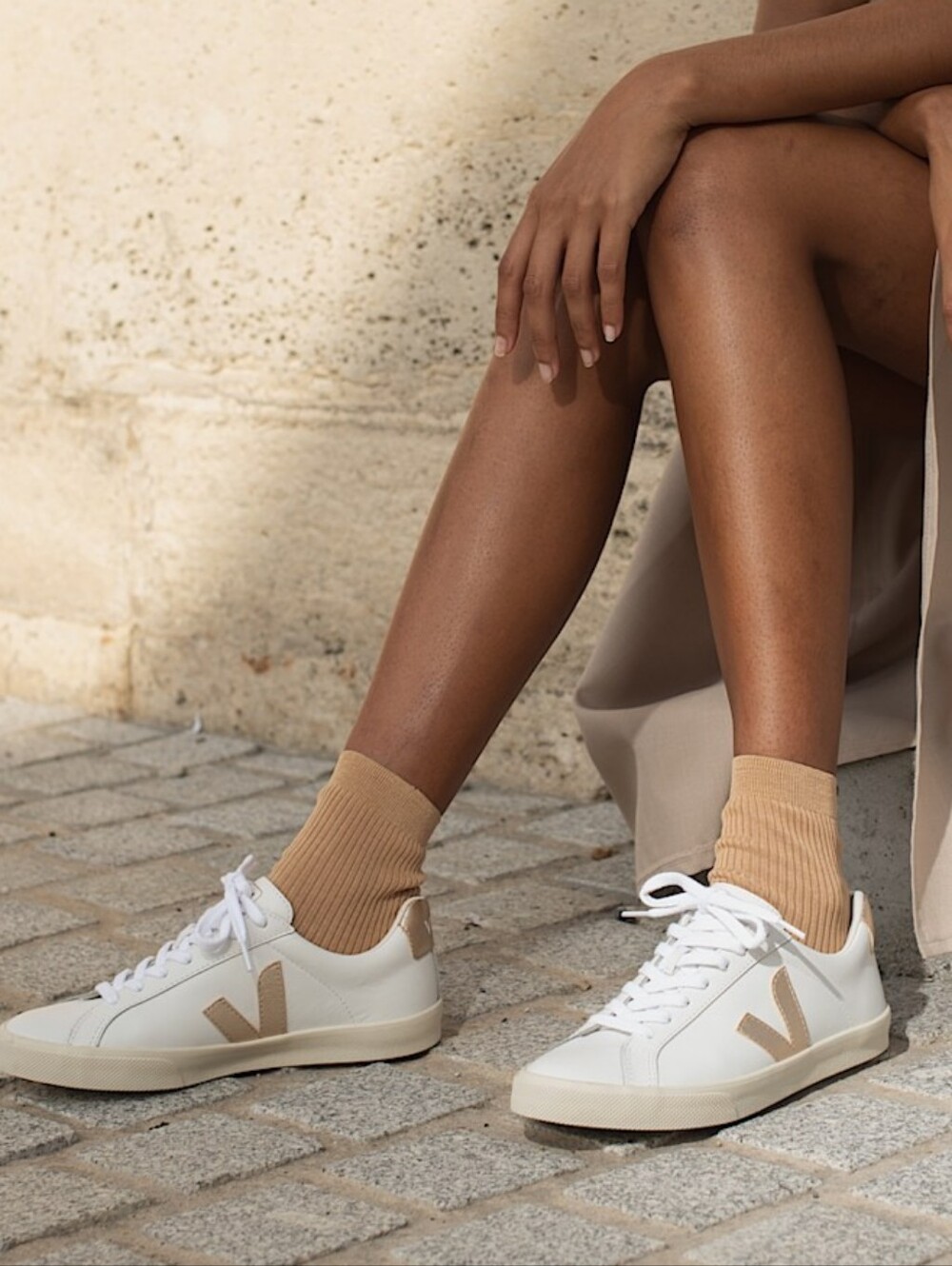 Veja Esplar Leather Sable White Platine / Camel